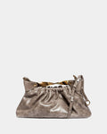CLUTCH GABI CINZA COM METAL OURO