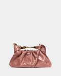 CLUTCH GABI ROSA COM METAL OURO